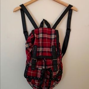 plaid backpack